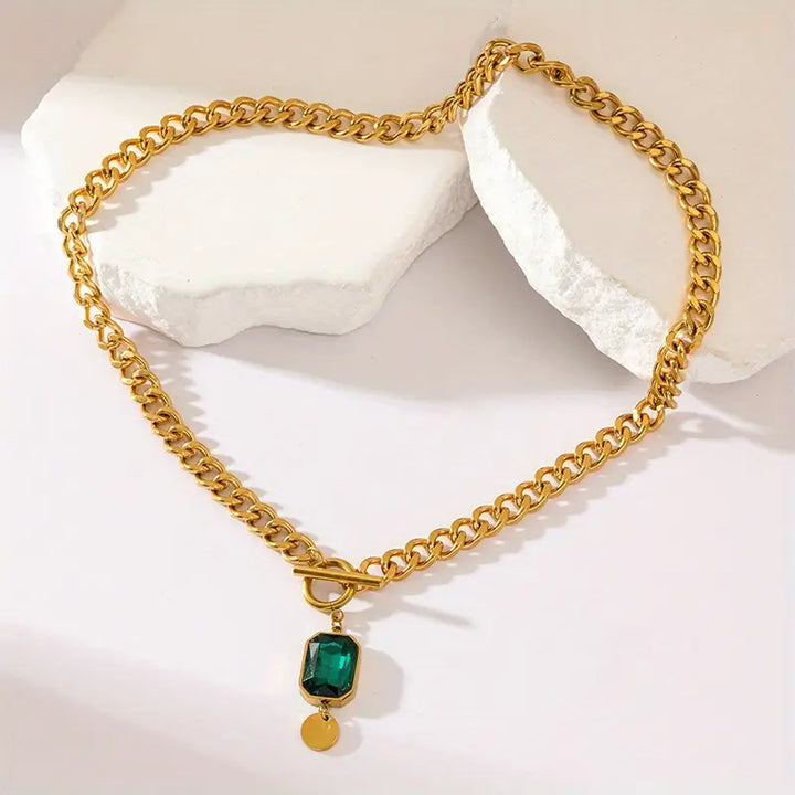 Pendant Necklace with Emerald