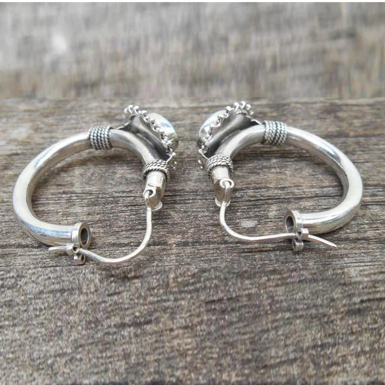 Elegant Sterling Silver Turquoise Earrings