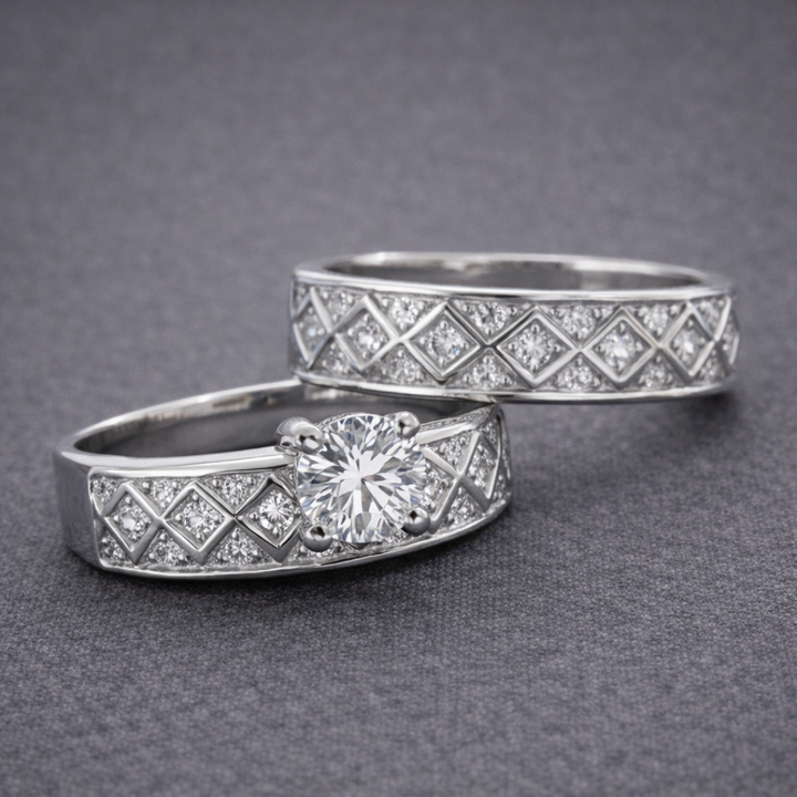 Timeless Silver Diamond Wedding Ring