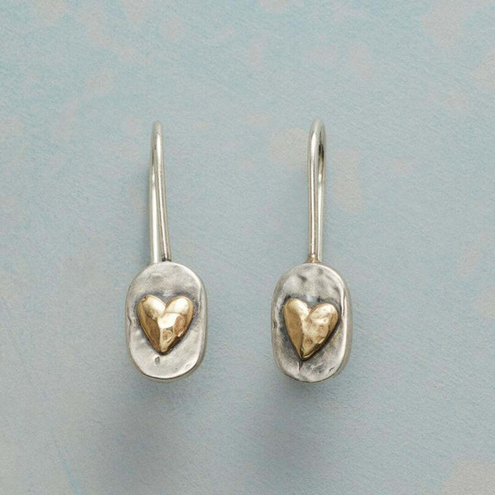 Vintage Inlaid Heart Earrings