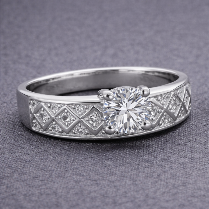 Timeless Silver Diamond Wedding Ring