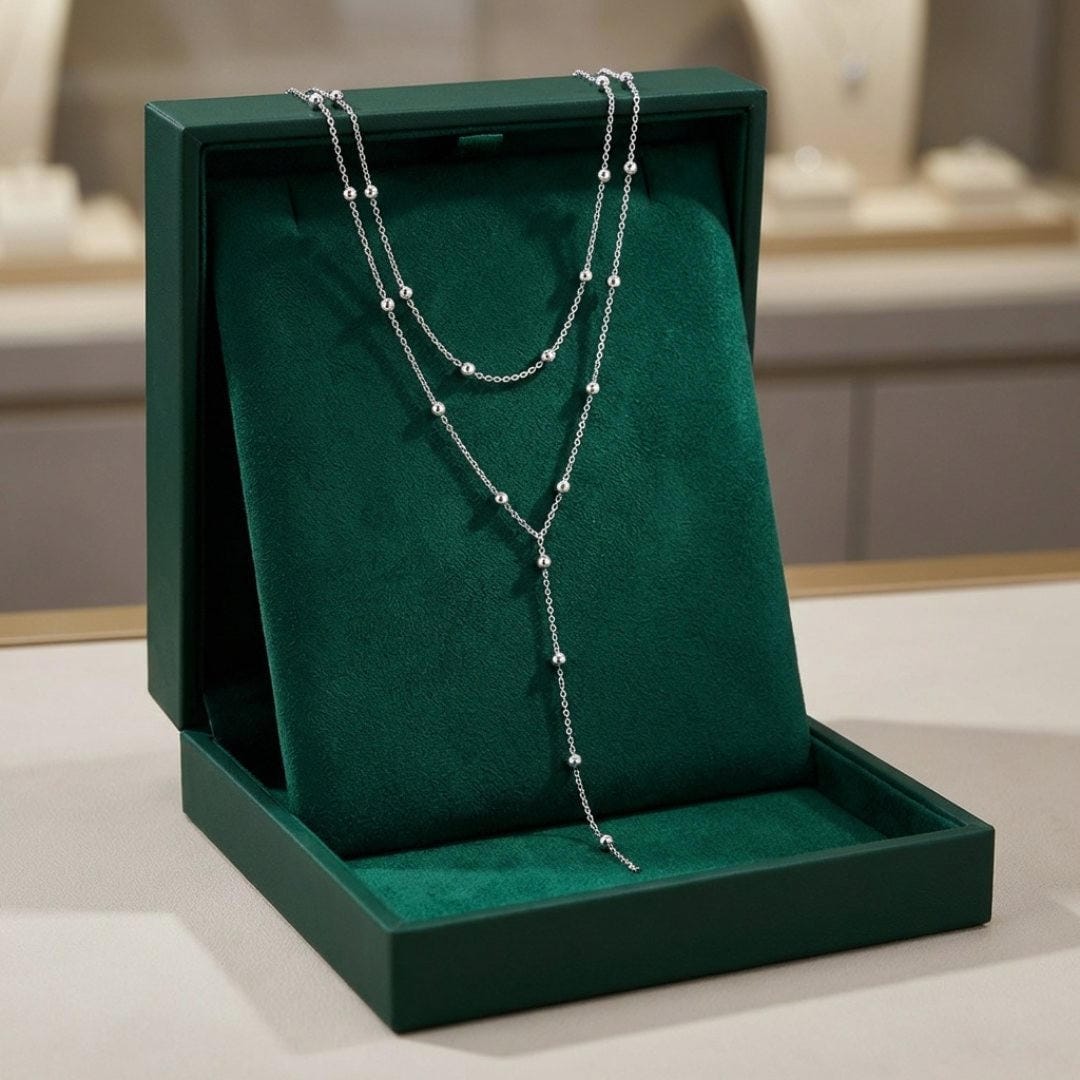 Double Layered Long Tassel Beads Necklace