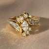 Vintage Zirconia Inlaid Ring
