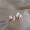 Luxury White Opal Earrings with Pearls