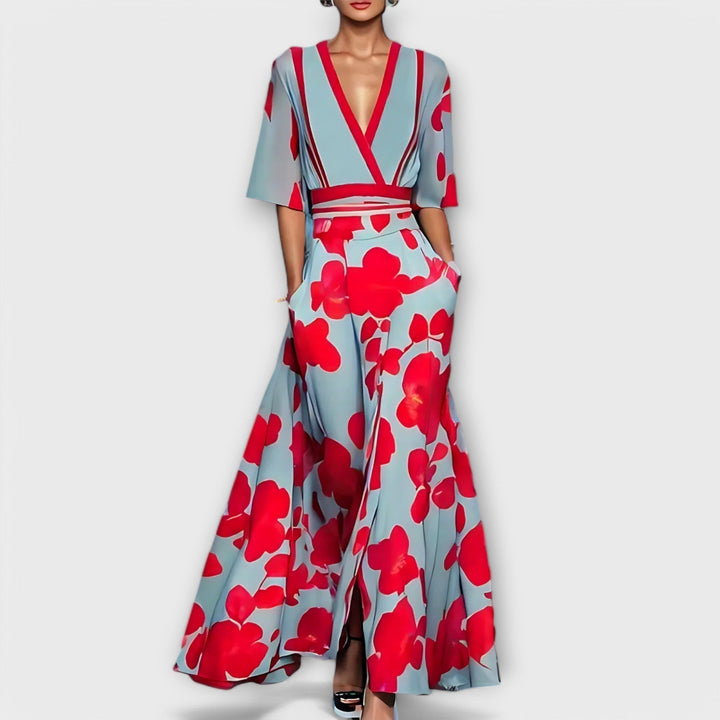 Elise - Elegant Floral Wallet Dress