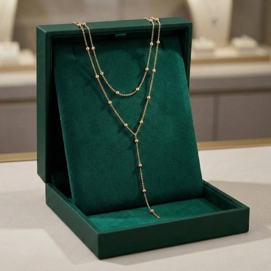 Double Layered Long Tassel Beads Necklace