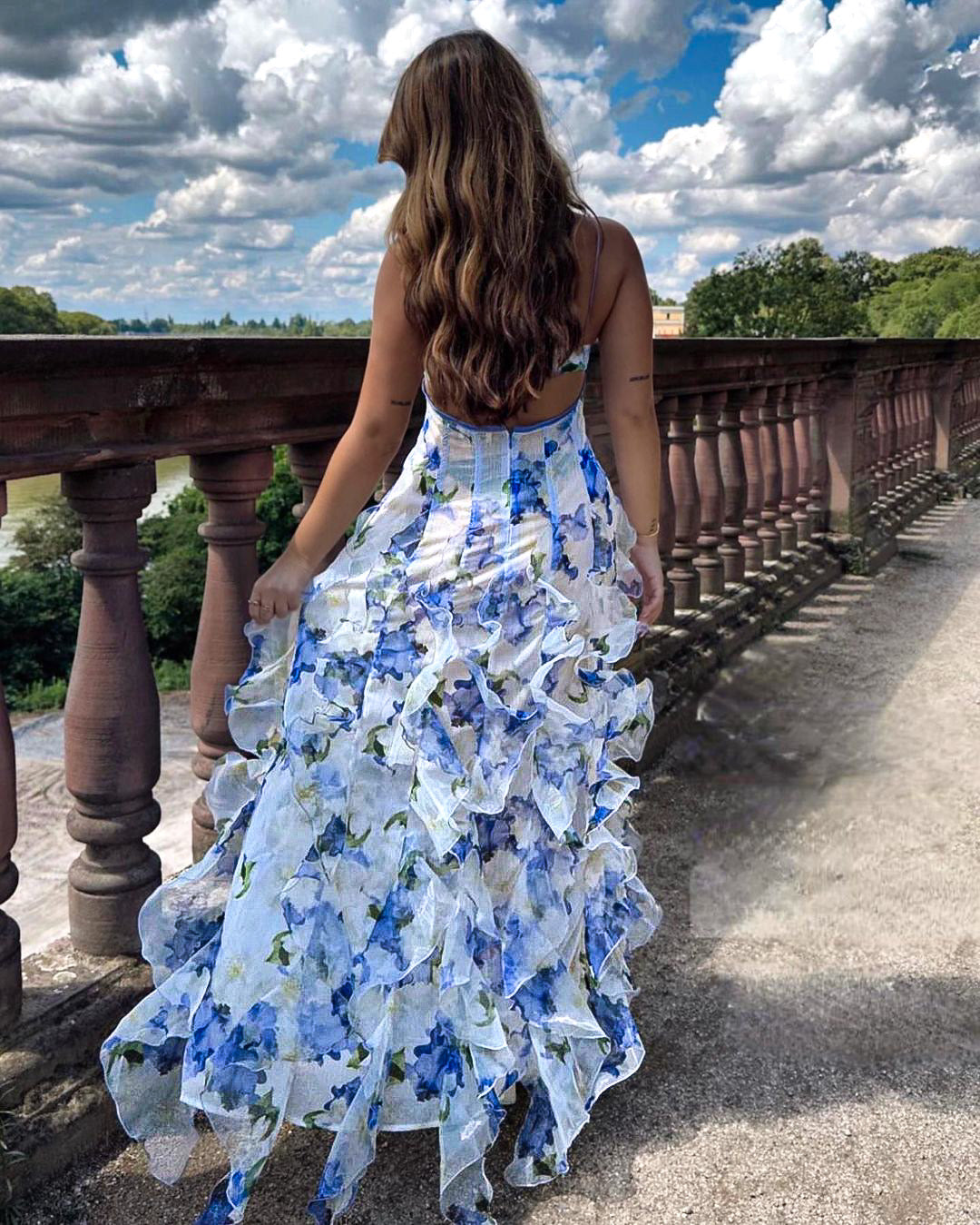Isra | Floral Dress with Ruffles