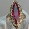 Oval Ring with Red Crystal