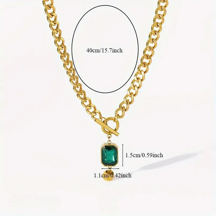 Pendant Necklace with Emerald