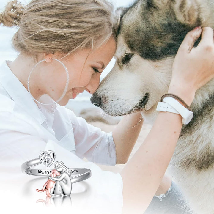 Dog Embrace Ring (Rose)