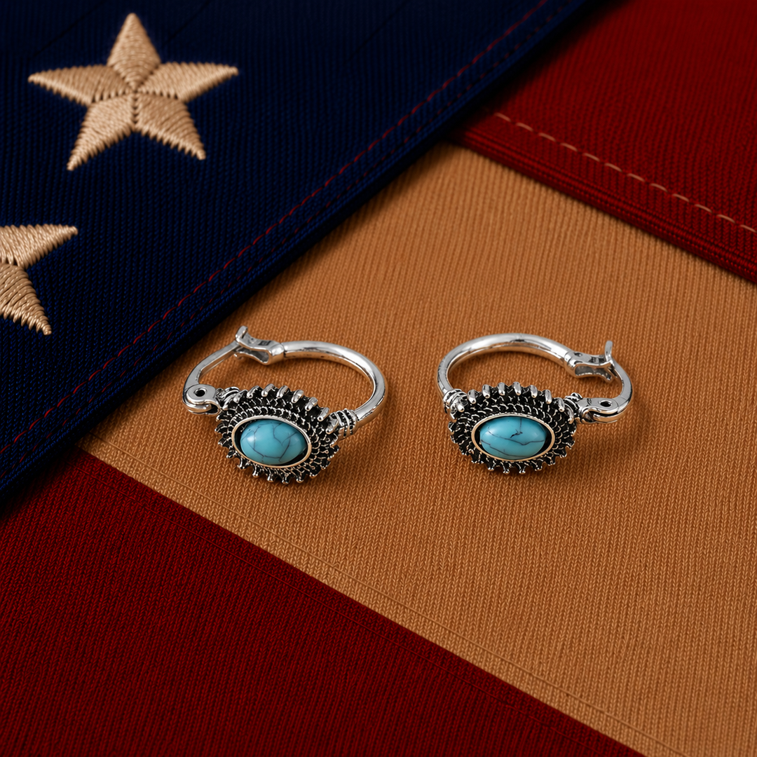 the navy freedom earrings