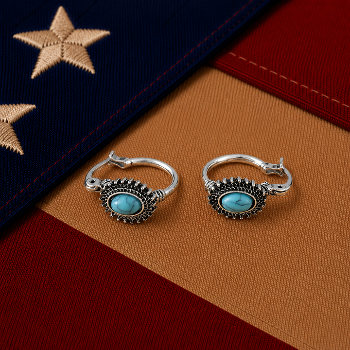 the navy freedom earrings