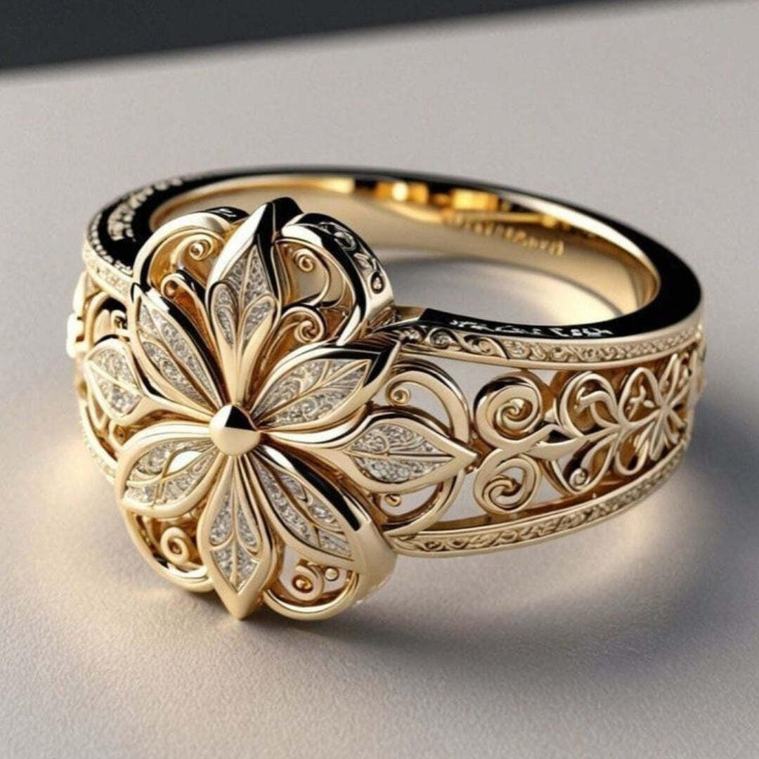 Exotic Floral Zirconia Ring