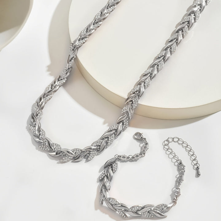Elegant Glass Rhinestone Fish Tail Set