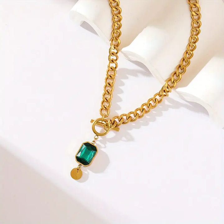Pendant Necklace with Emerald