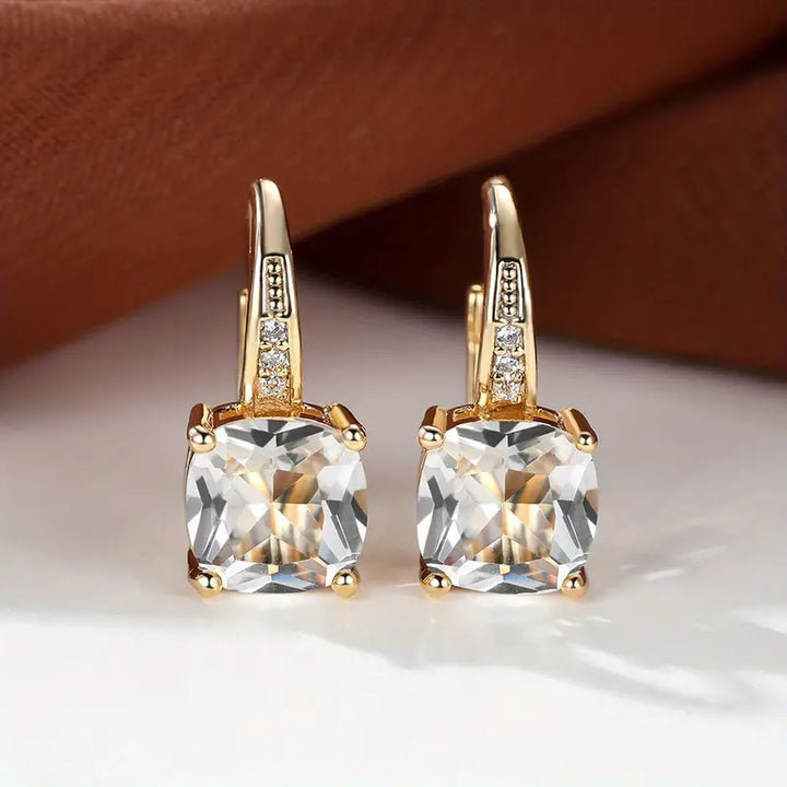 Mystic Sapphire Stone Hoop Earrings