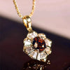 Ruby Floral Pendant Necklace
