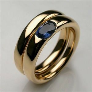 Vintage ring with blue zirconium