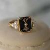Antique Black Pearl Golden Ring