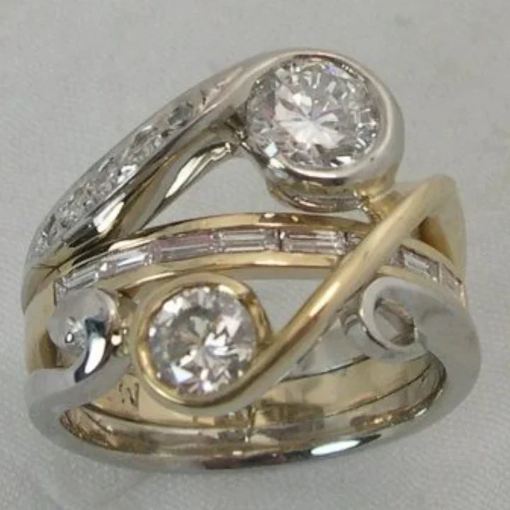 Irregular Ring with Vintage Crystals