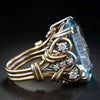 Vintage blue zirconia layered ring