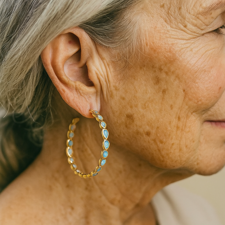 Vintage Blue Opal Earrings