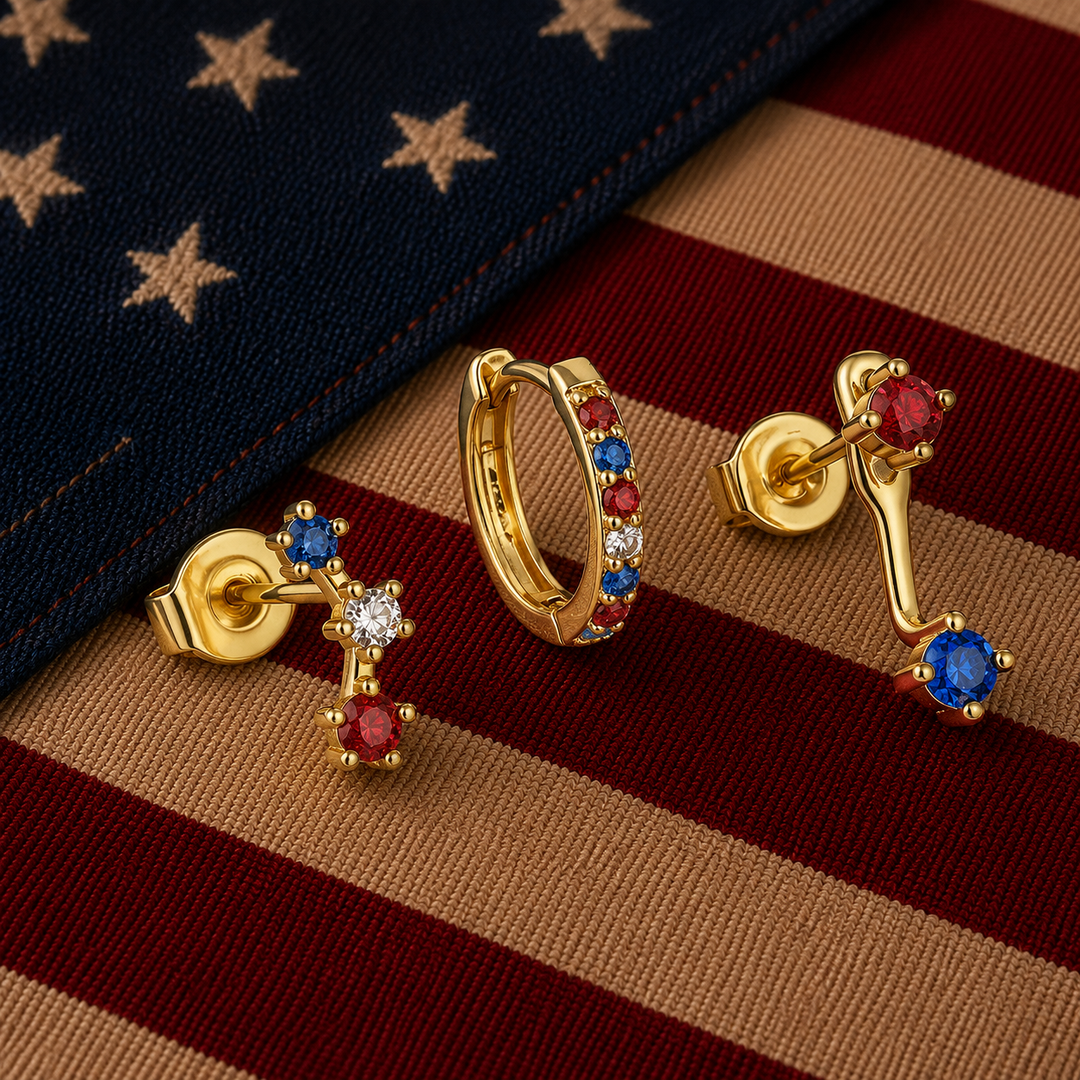 The Patriot's Trio Earring Set