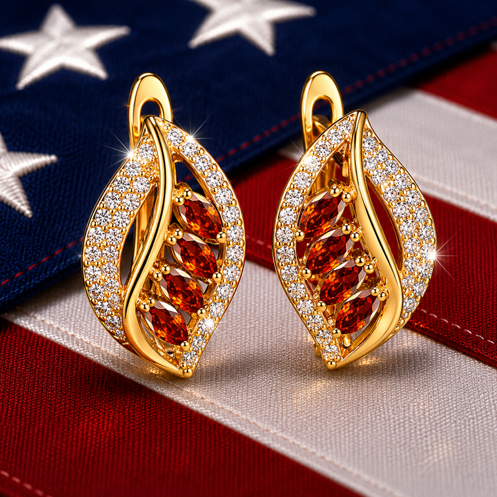 the ruby drop earrings