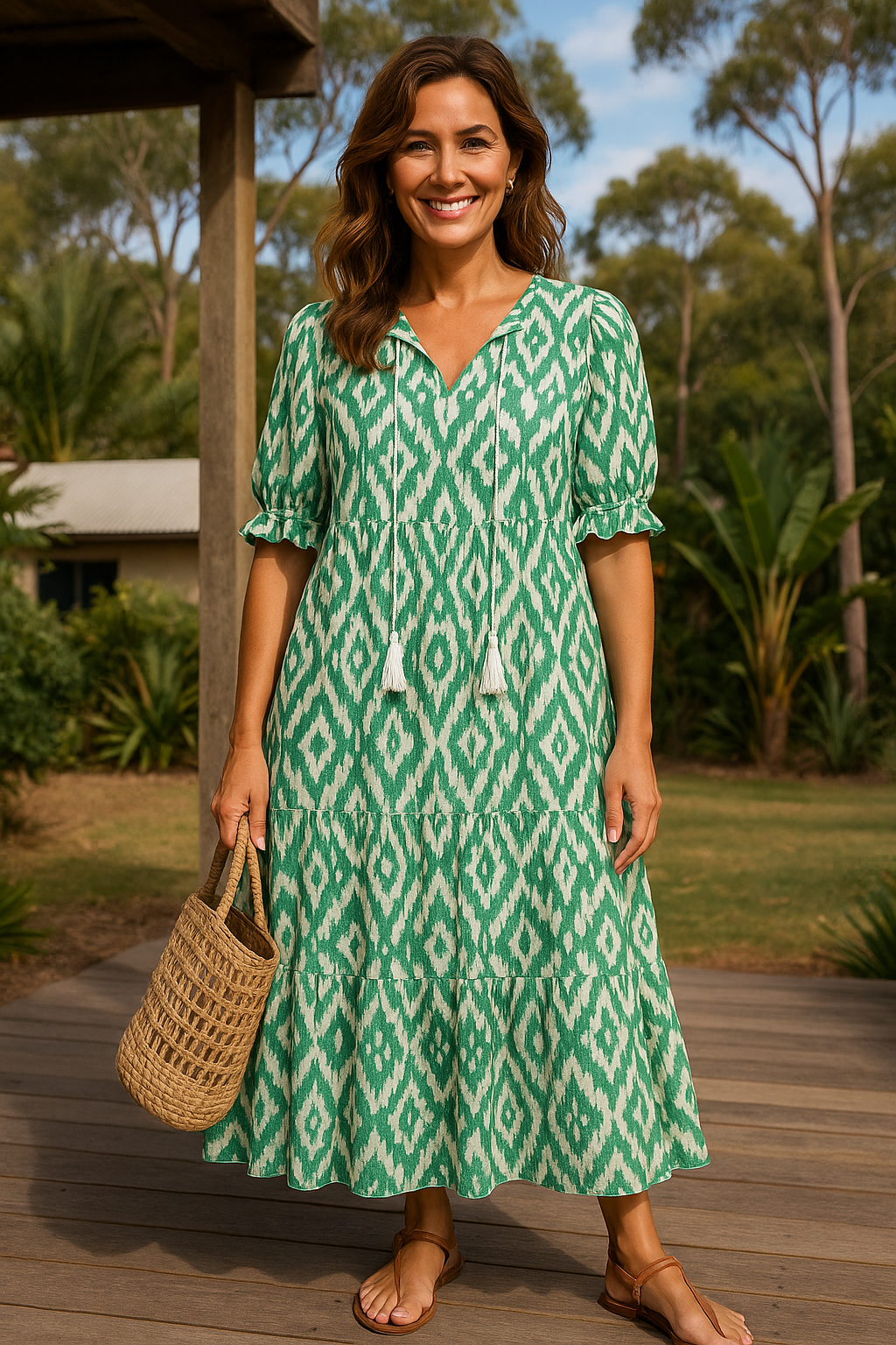 Elviera | Boho Dress with Belly Coverage