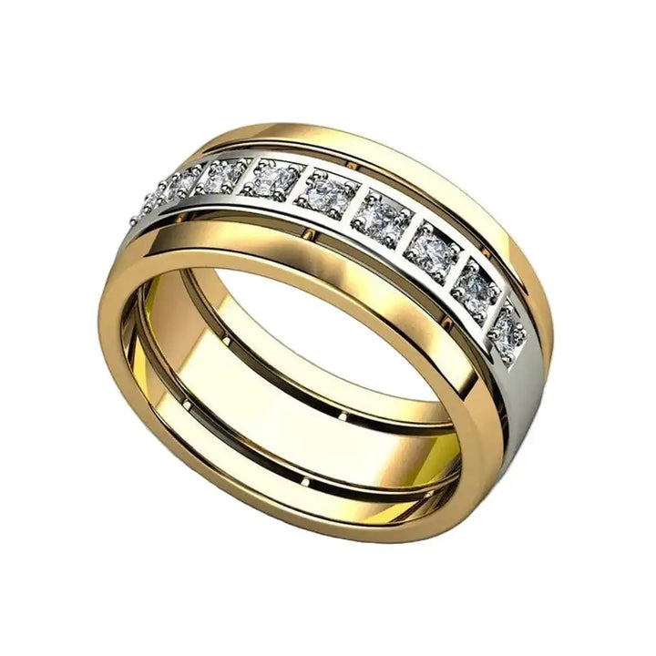 Two Tone Cubic Zirconia Ring
