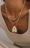 Bubble letter initial necklace