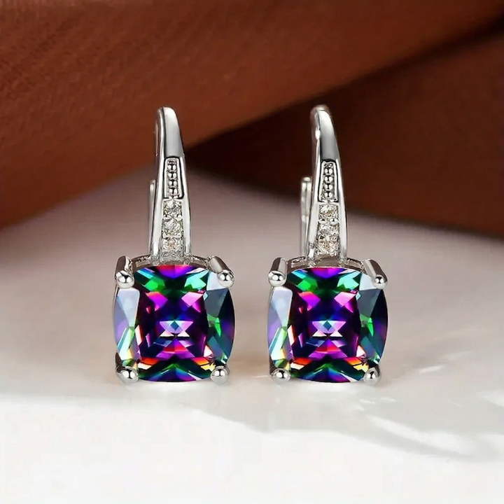 Mystic Stone Hoop Earrings