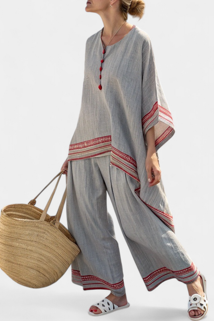 Daelric | Sophisticated Asymmetrical Blouse & Ethnic Wide Pants