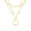 Three Row Open Circle Necklace