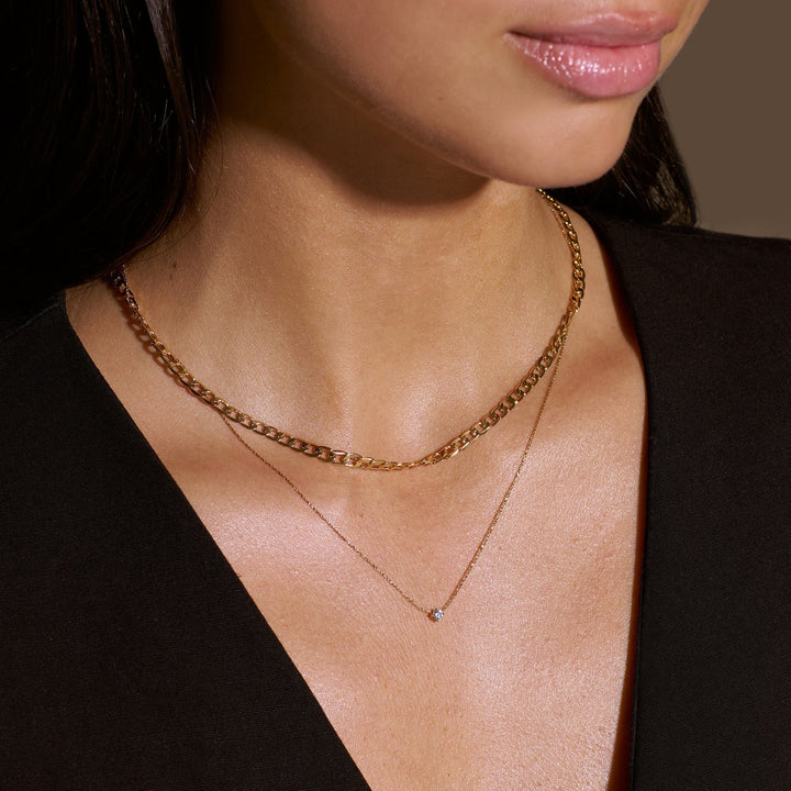 Curb Chain Necklace with Flat Links