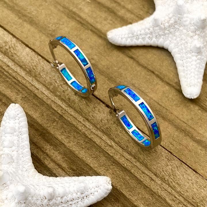 Blue Oceanic Opal Earrings
