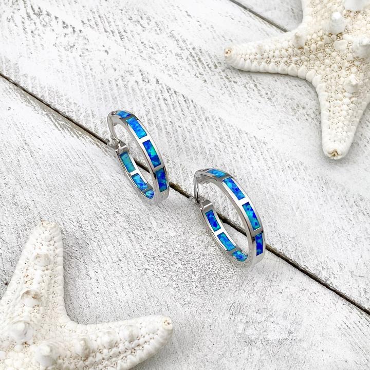 Blue Oceanic Opal Earrings