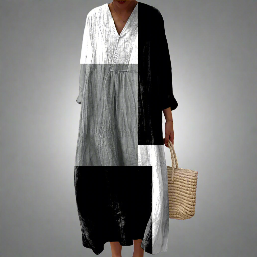 Colette | Maxi Dress Patchwork Abstract