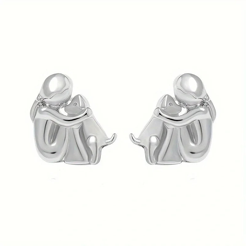 Dog Embrace Earring