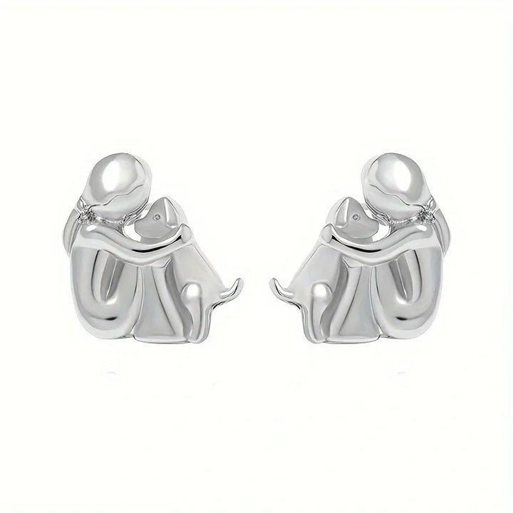 Dog Embrace Earring