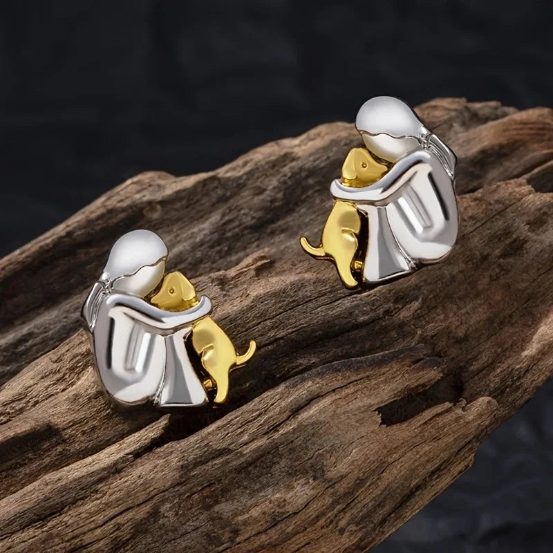 Dog Embrace Earring