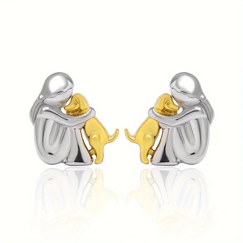 Dog Embrace Earring