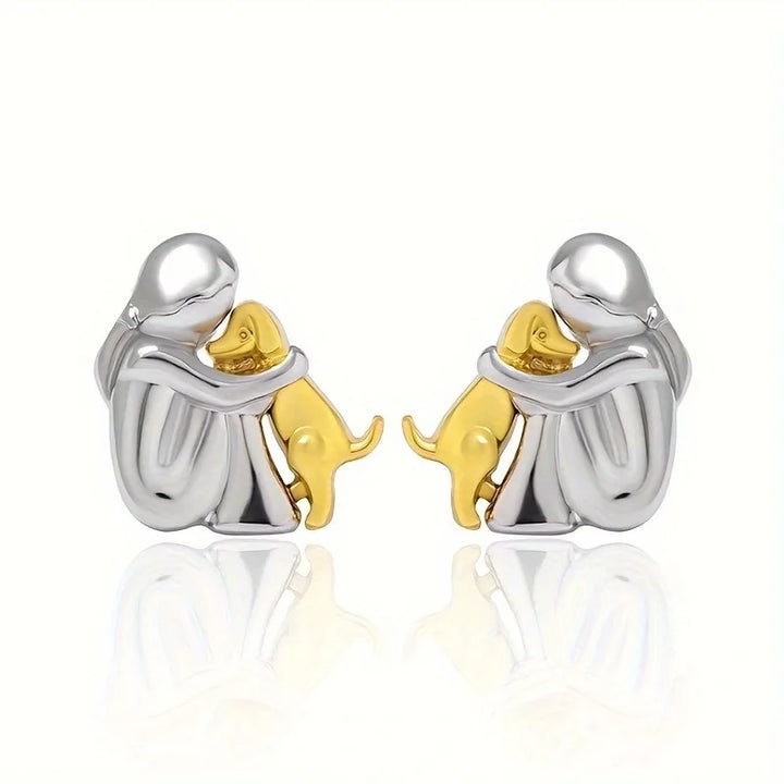 Dog Embrace Earring