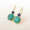 Fashionable Square Inlaid Turquoise Earrings