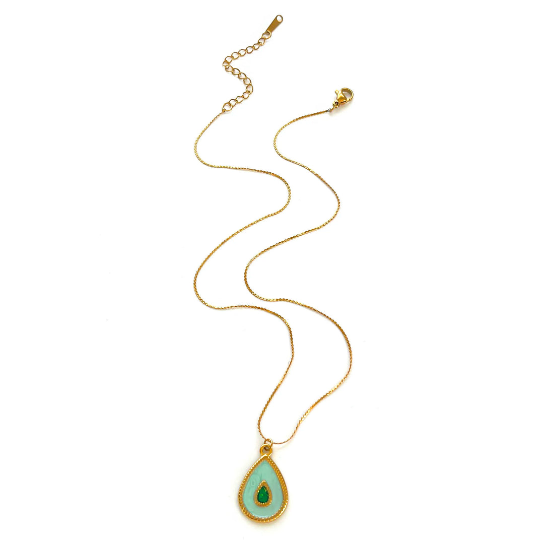 Cute Blue Butterfly Waterdrop Necklace Set