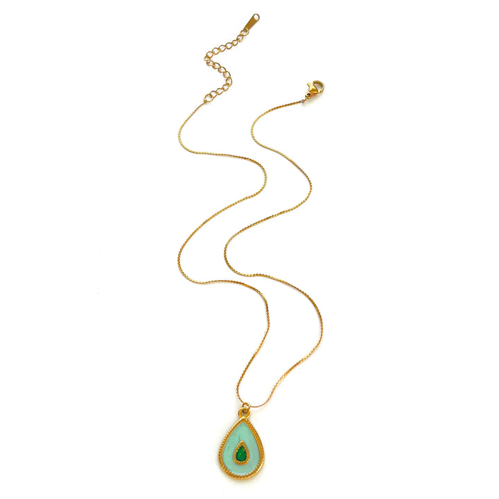 Cute Blue Butterfly Waterdrop Necklace Set