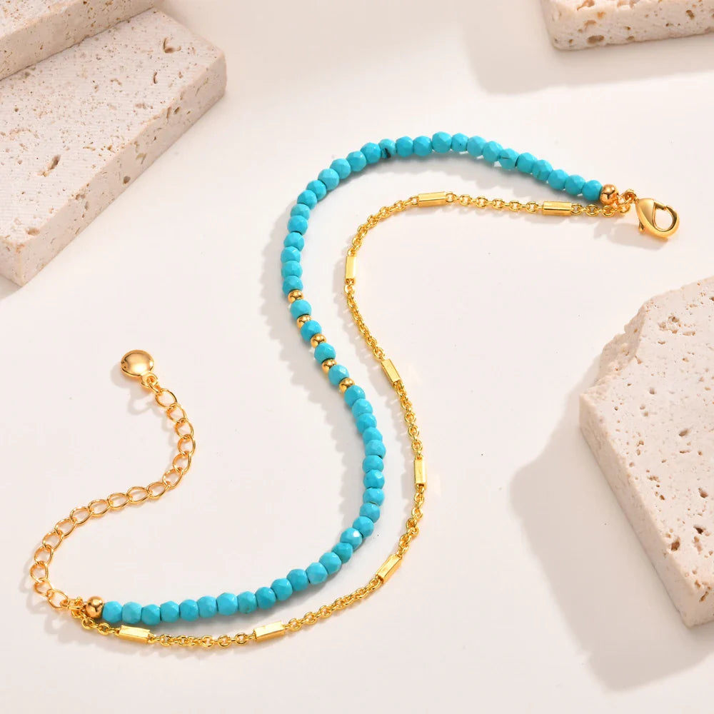 Timeless Double Chain Turquoise Bracelet