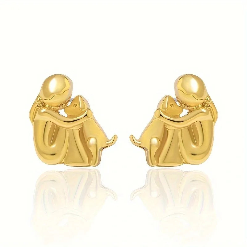 Dog Embrace Earring