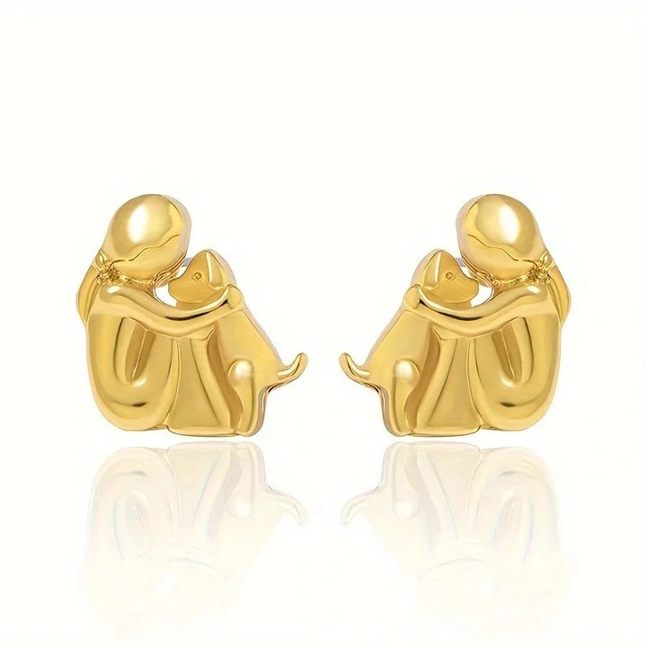 Dog Embrace Earring