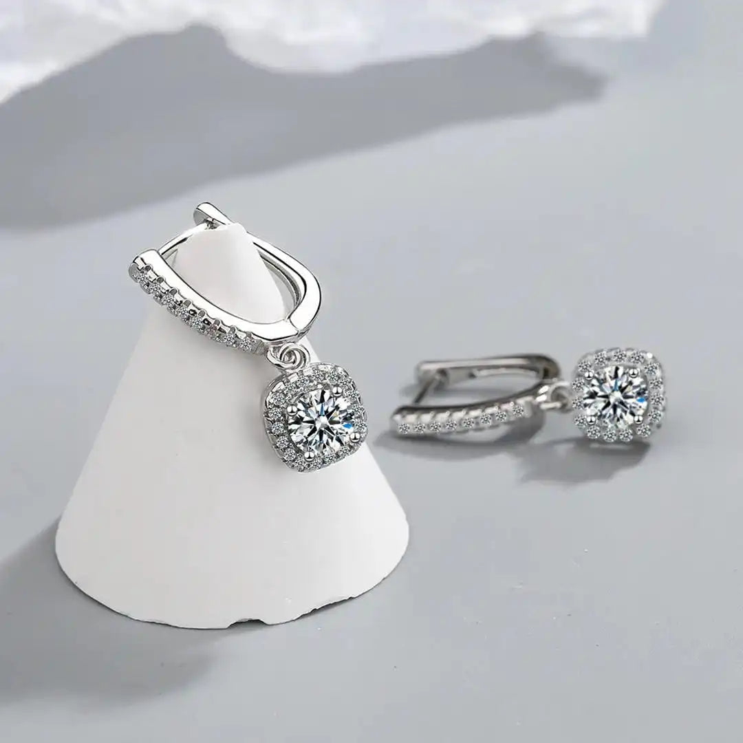 Classic White Stone Earrings